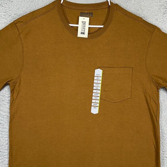 Duluth Trading Co. T-Shirt Men Medium Brown Relaxed Fit Pocket Longtail Tee NEW